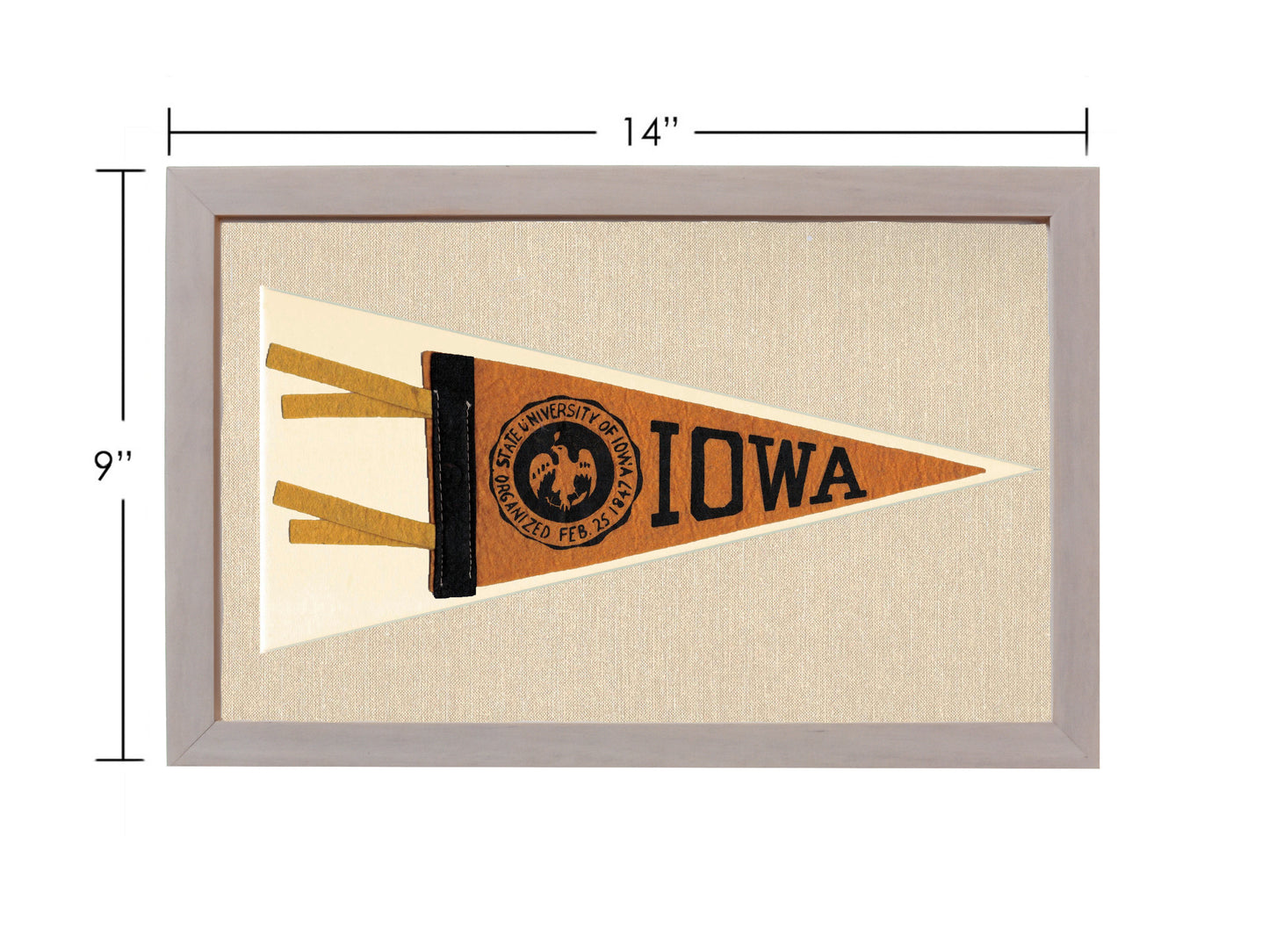 Vintage University of Iowa Pennant