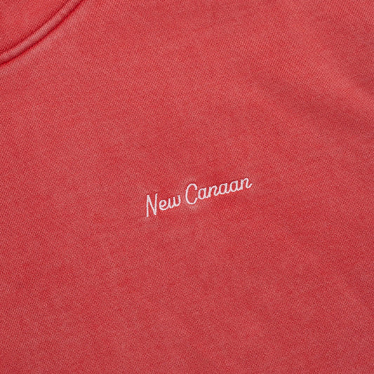 New Canaan Script Hoodie in Washed Red