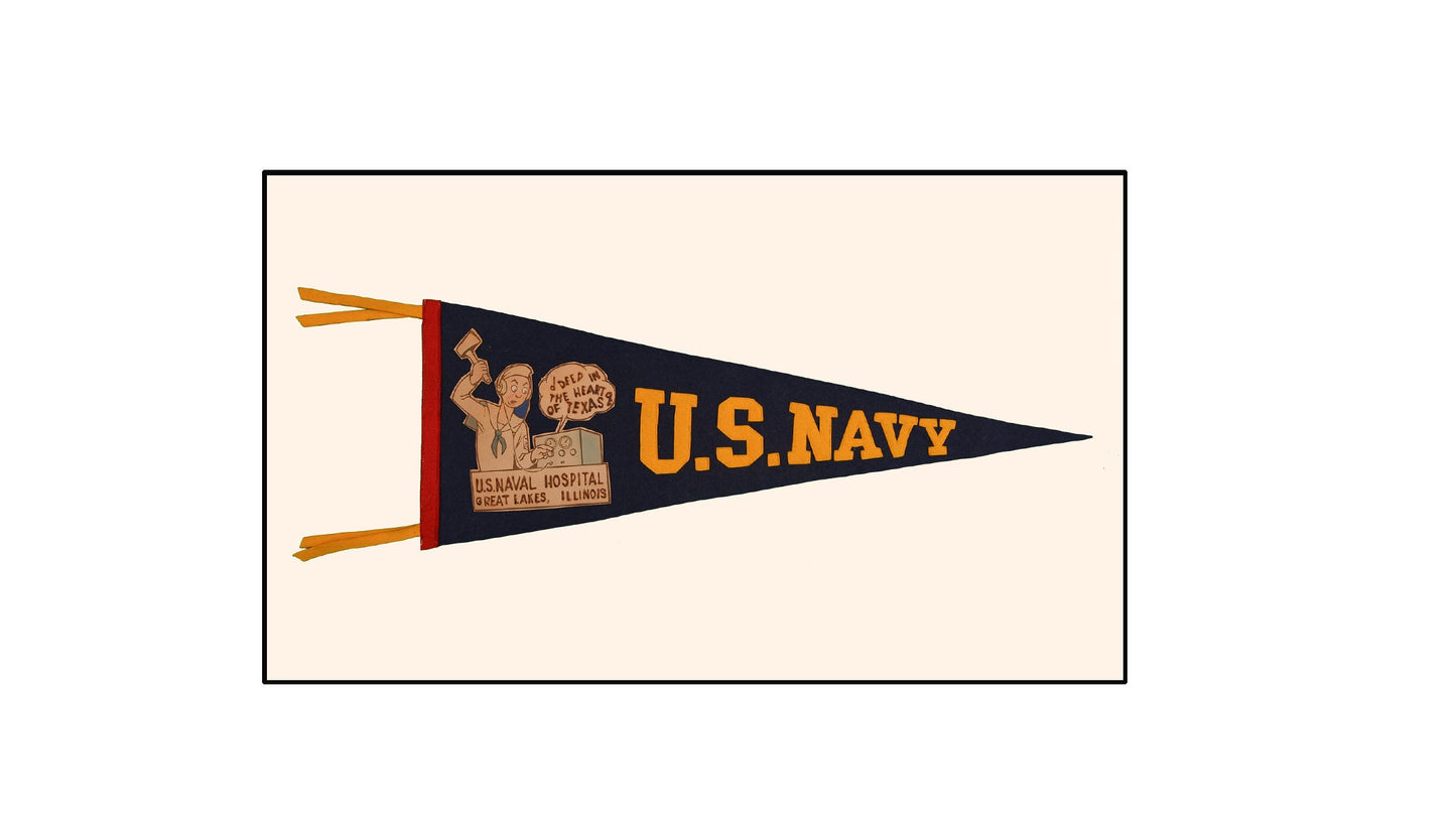 Vintage Navy Pennant "circa 1940"