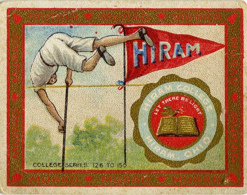 Vintage Hiram College tobacco card "circa 1910"
