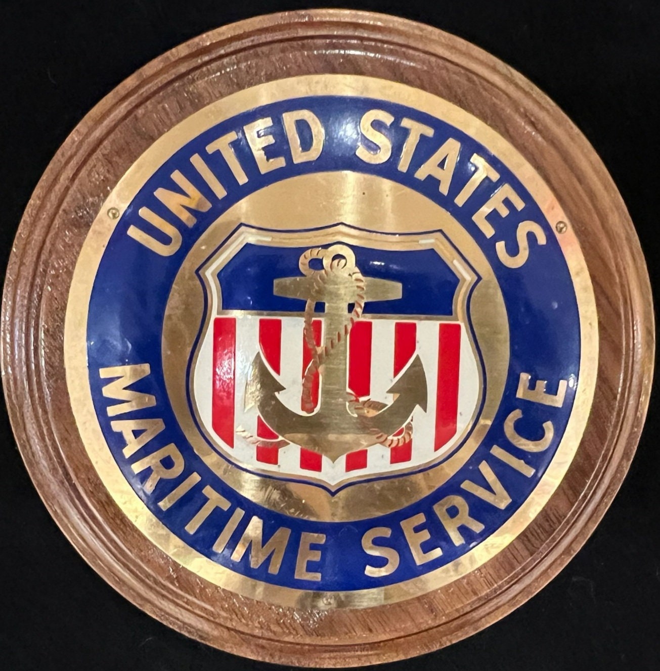 Vintage United States Maritime Service Plaque circa 1950s