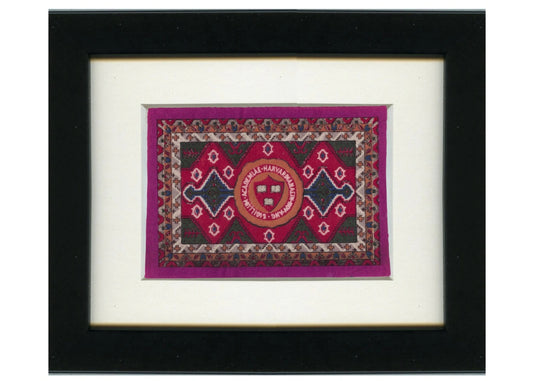 Vintage Harvard University Tobacco Rug Circa 1910