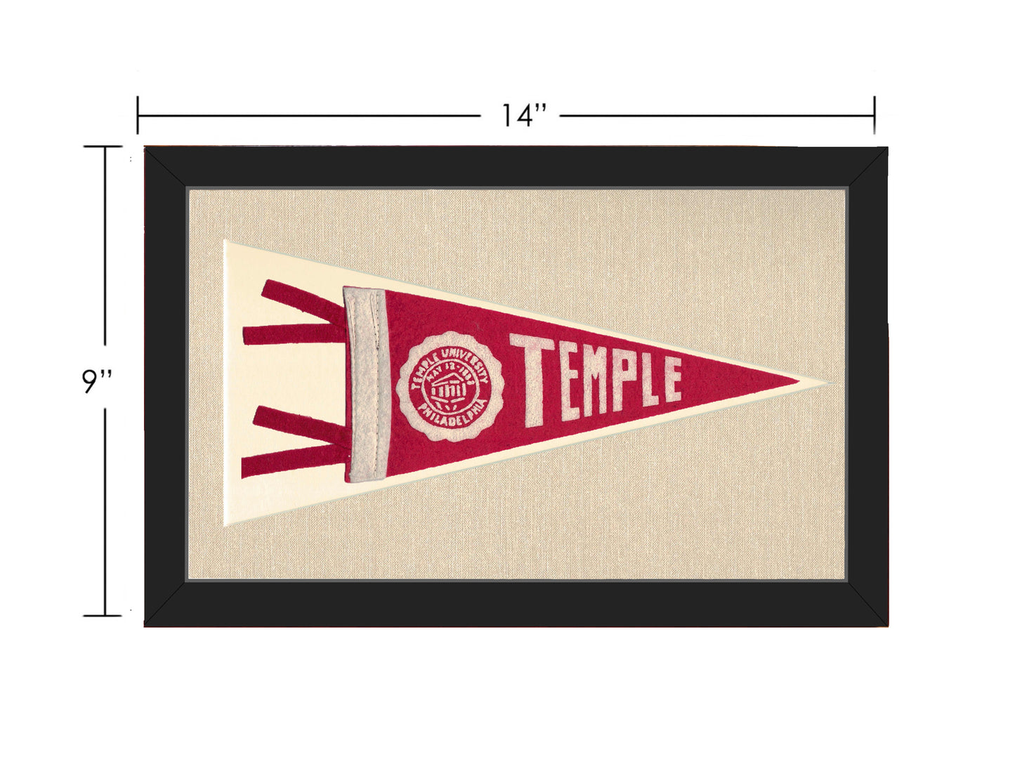 Vintage Temple University Pennant