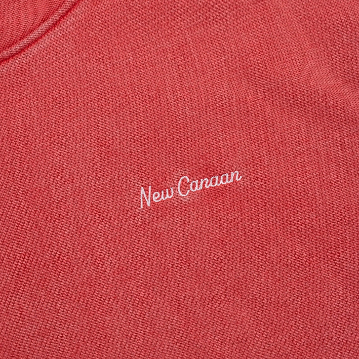 New Canaan Script Hoodie in Washed Red