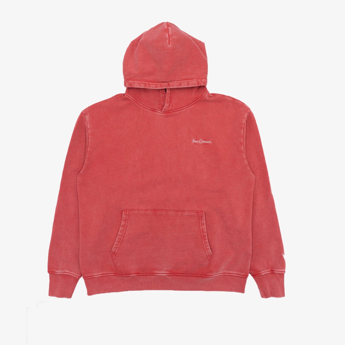 New Canaan Script Hoodie in Washed Red