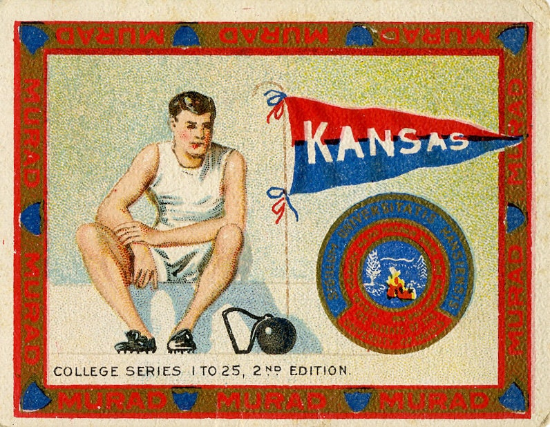 Vintage University of Kansas Tobacco Card circa 1910