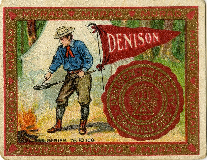 Vintage Denison University tobacco card "circa 1910"