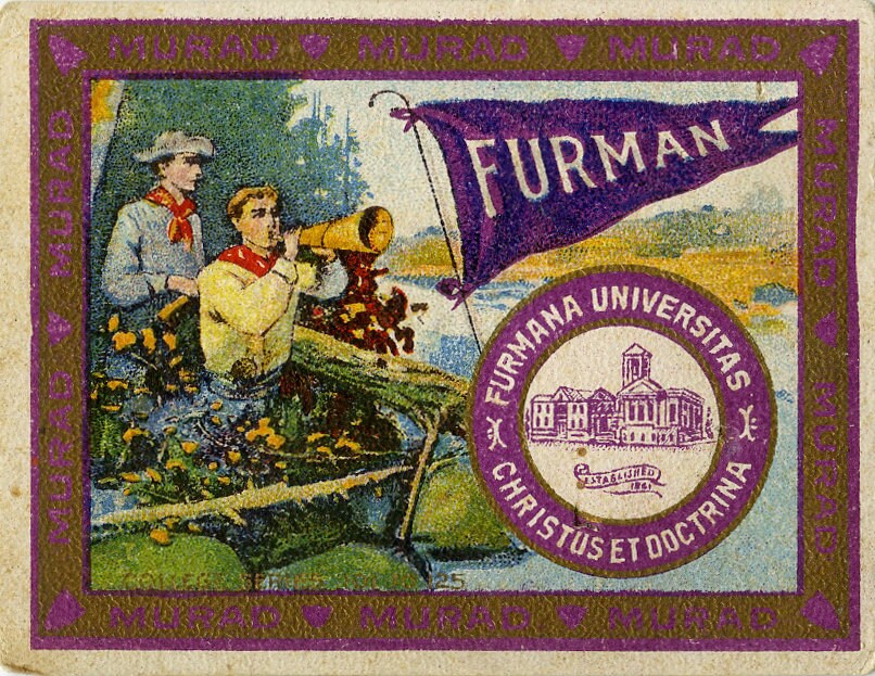 Vintage Furman University "tobacco card "circa 1910"