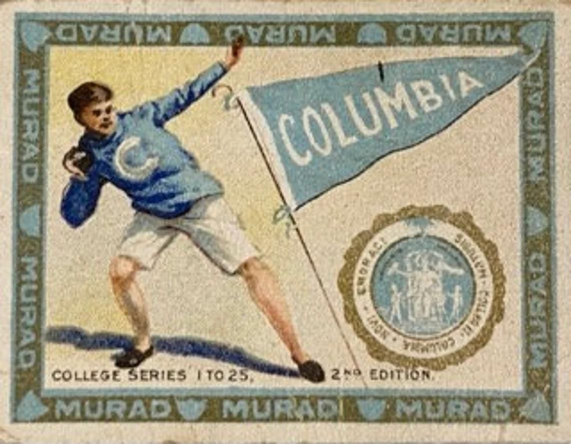 Vintage Columbia University Tobacco Card circa 1900