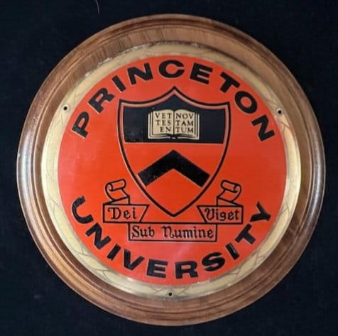 Vintage Princeton University plaque circa 1950s