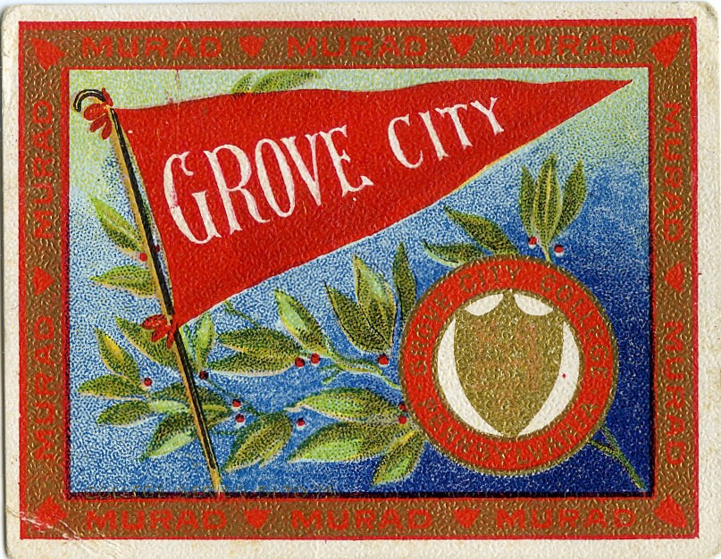 Vintage Grove City College tobacco card "circa 1910"