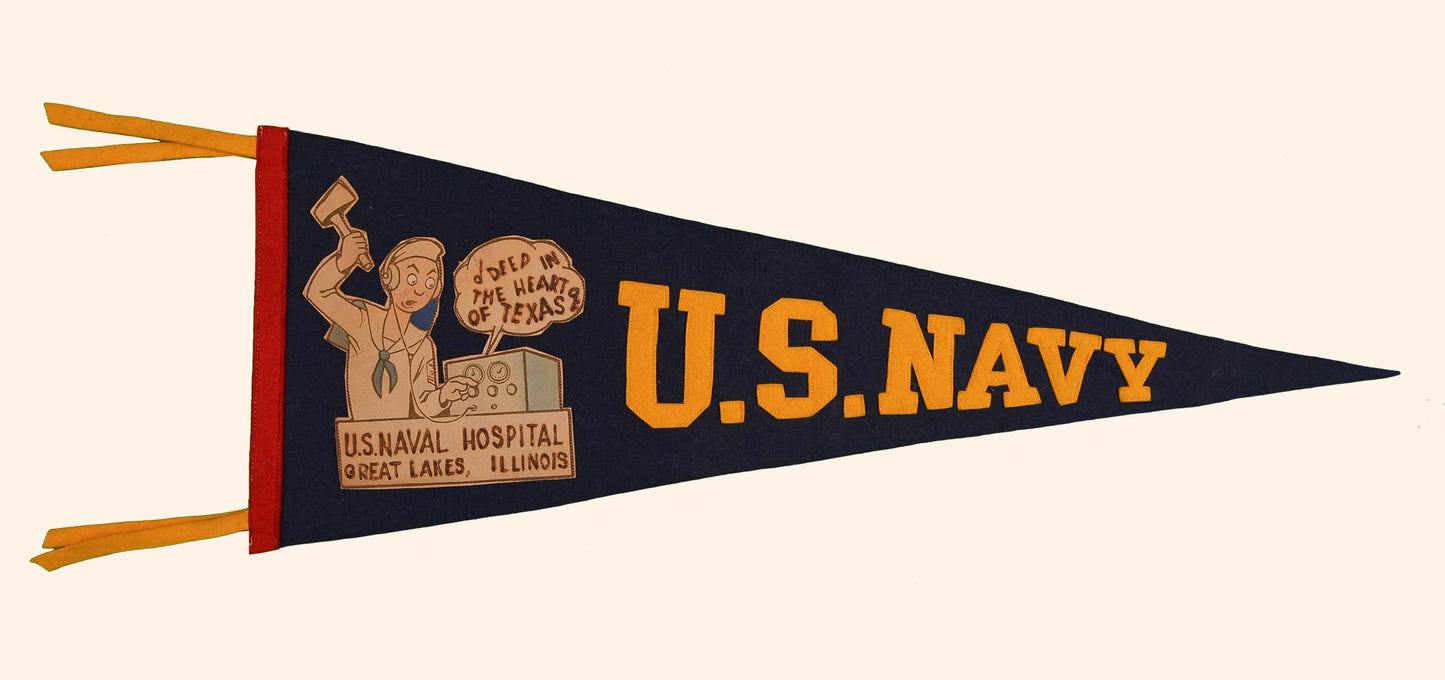 Vintage Navy Pennant "circa 1940"